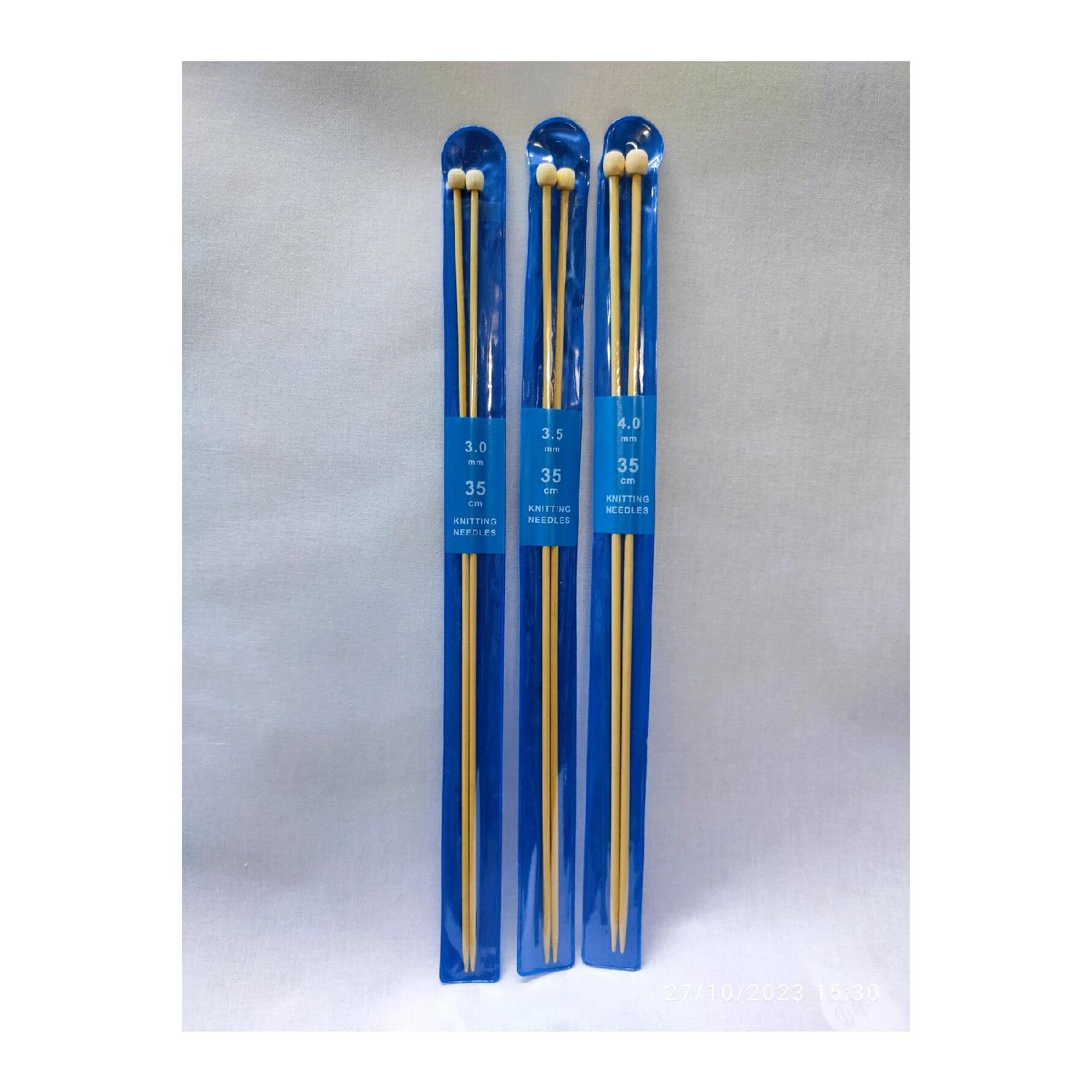 

Bamboo Knitting Needles 3 Pairs Number 3-3,5-4 5-9.9mm
