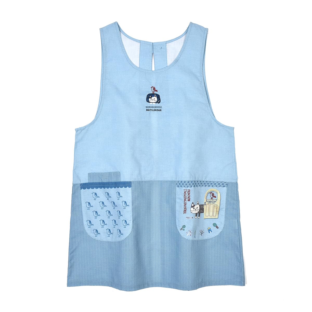 

Кнопка Лента Открытый Фартук Матильда 258019 Синий [Kusuguru Japan] M-L синий