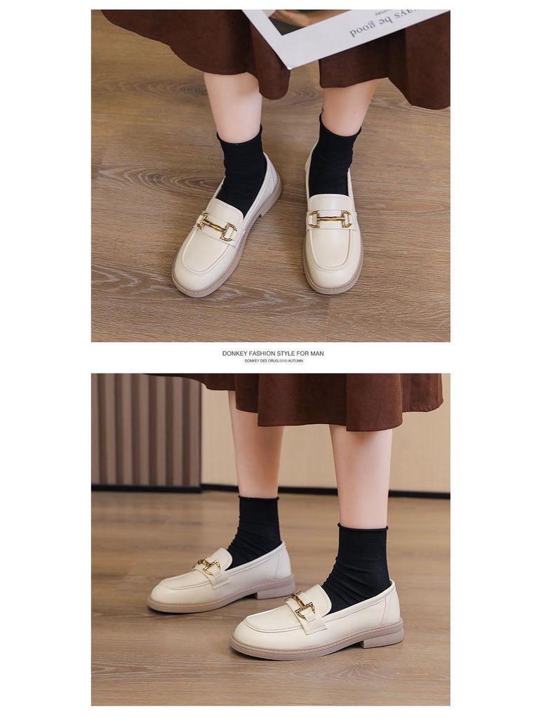 2025 Frühling Damen Leder Loafers: Weiche Sohle, vielseitige Ballerinas für Büro oder Freizeit