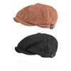 Unisex Simple Cotton Octagonal Hat Retro British Newsboy Cap Baker Boy Gatsby Cap Japanese Style Beret for Spring Summer Men Women