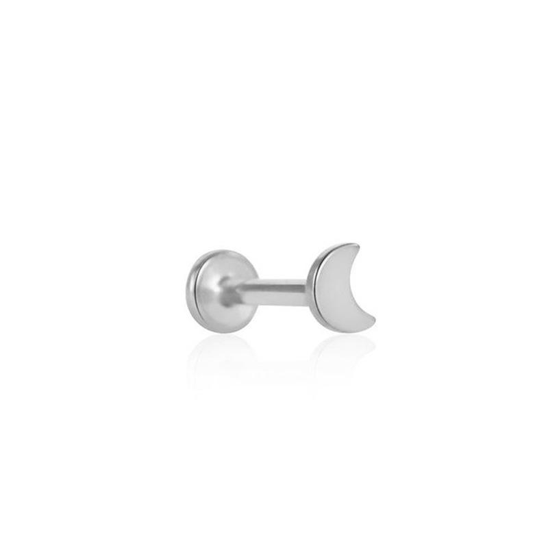 Ferskenhjerte Måne & Stjerne Titan Leppepiercing - G23, 1,2 mm Tykkelse, 6/8/10 mm Lengde
