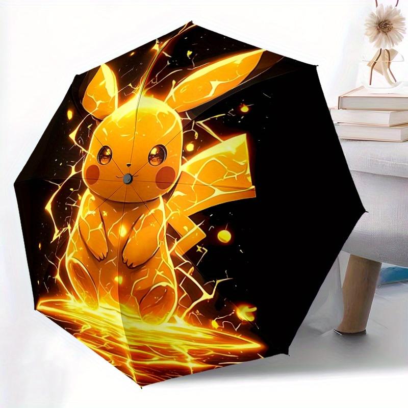 Electricity Pikachu Automatic Open Umbrella Compact Foldable Design, Durable Fabric for Casual Birthdays, Christmas s a0820066