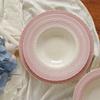 Ceramic Plate French Medieval Grapevine Relief Sweet Cake Plate Underglaze Colored Plate Dinner Set Plates and Dishes