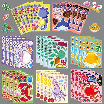 Original Marine Life Face-changing Cartoon Children's Baby Educational Early Education Set Sticker