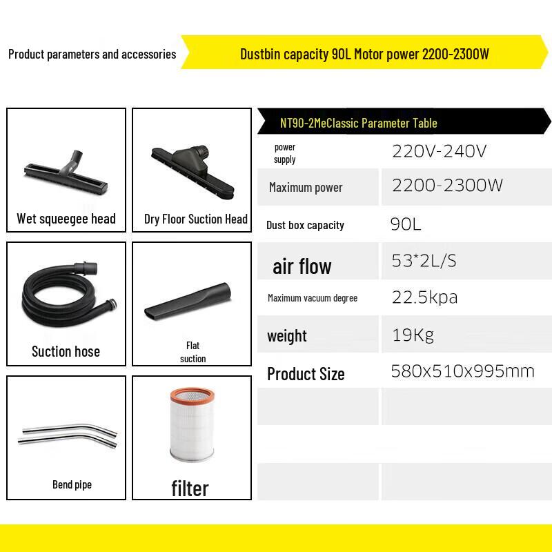 Karcher NT90/2 Commercial Wet/Dry Vacuum Cleaner