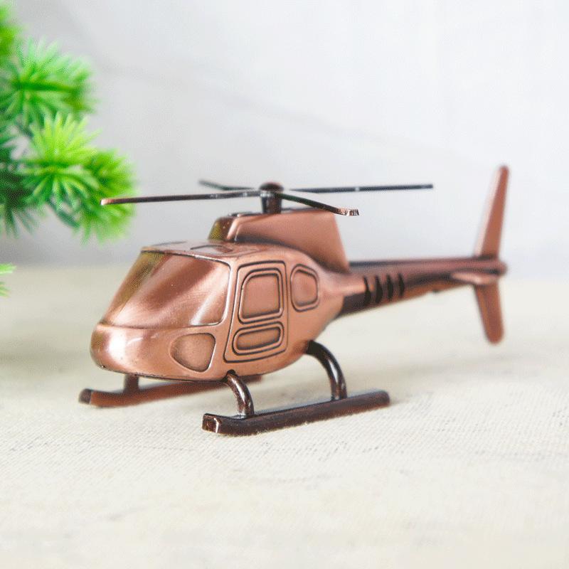 6 Colors Creative Helicopter Model Toys Metal Crafts Zinc Alloy Airplane Kids Toys Decorations Ornaments for Boys Children Gifts