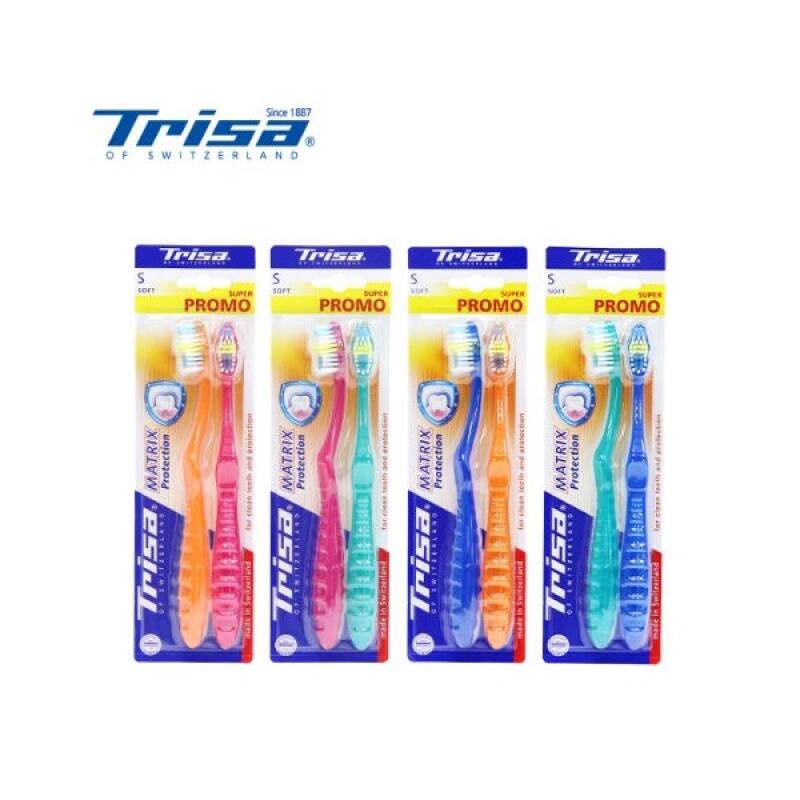 TRISA Ultra-Light Round Bristles Cleansing Ergonomic Toothbrush 2-pack 4121 soft hair