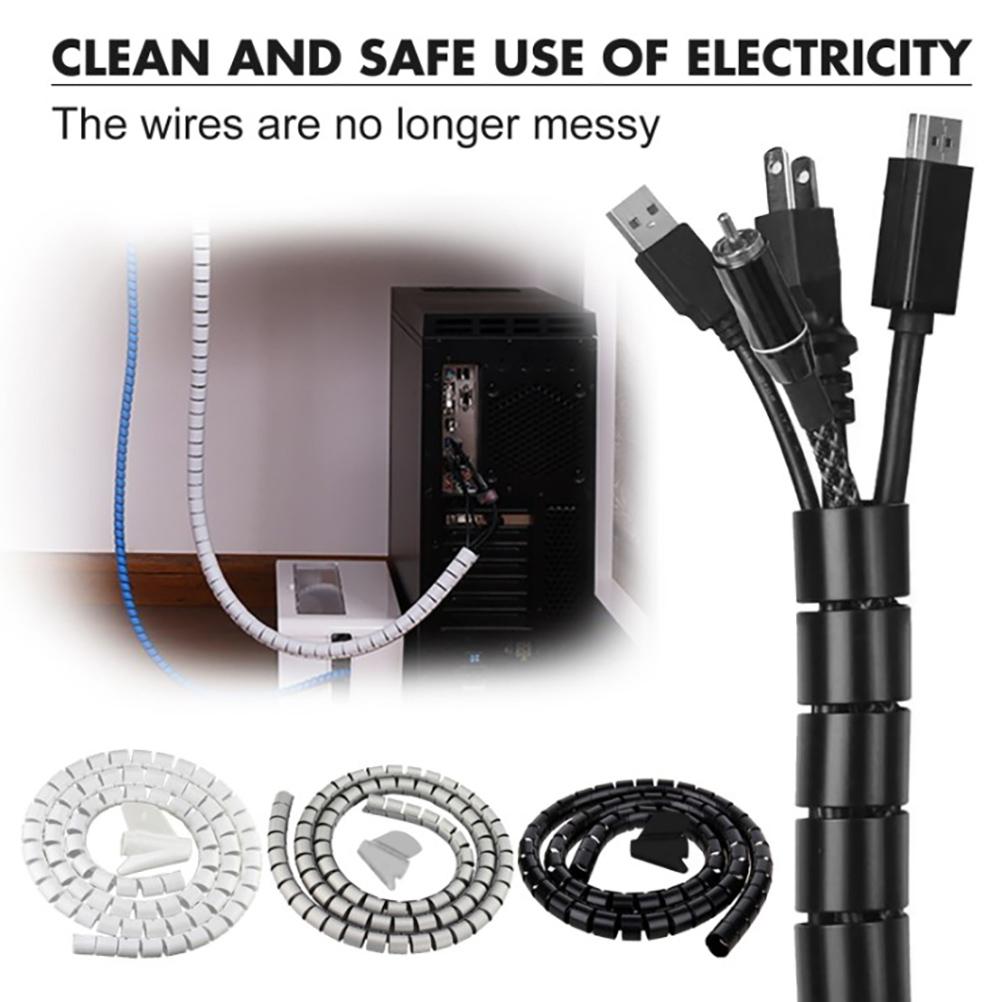 Cable Management Sleeve Flexible Cable Sleeve Wrap Cover Organizer Cable Tube Hider for Home Office