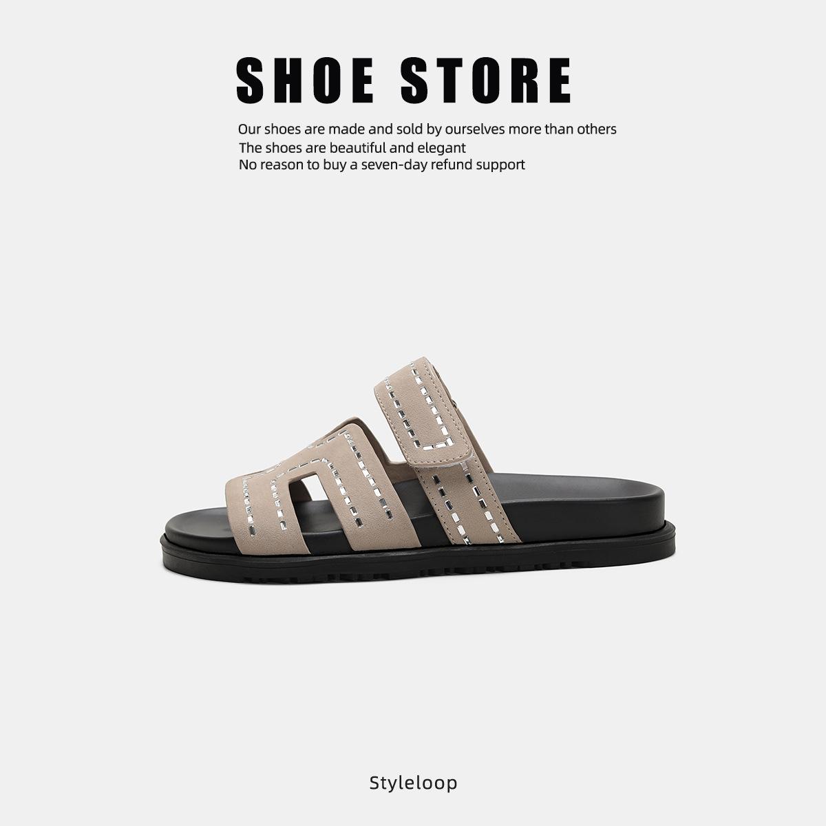 

Летние женские сандалии на толстой подошве с липучками от Yinyin – повседневные слипоны для отдыха на открытом воздухе 35