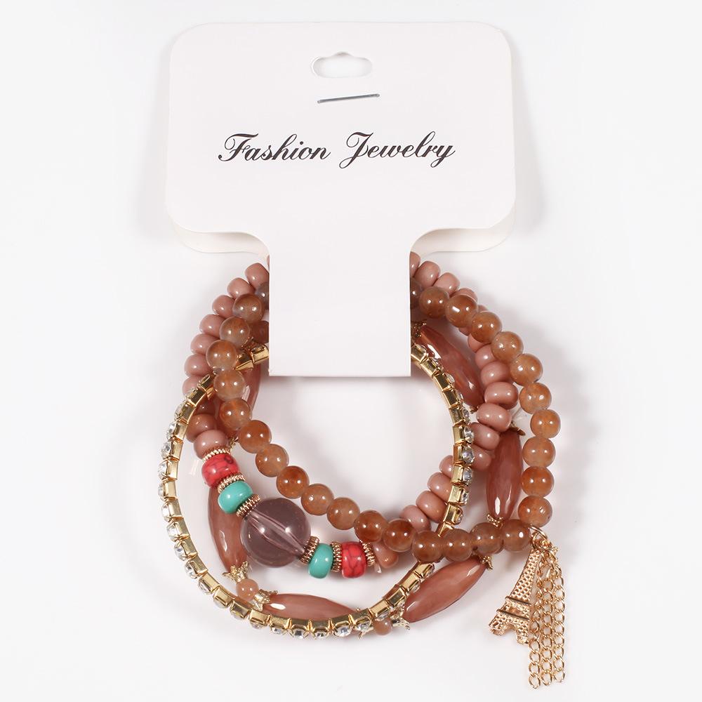 JYL TS Bracelet Bohemian Owl  Beads Enhances Wisdom Light coffee селективный желтый