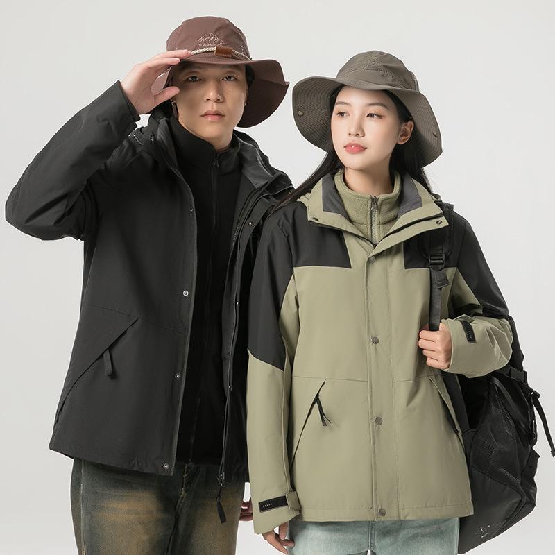 

Unisex Windproof & Waterproof 3-in-1 Jacket: Detachable, Autumn/Winter Workwear with Logo Printing Option. 2XL
