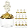 12pcs Christmas Candy Box Gold Transparent Dessert Box with Lid Baby Shower Wedding Return Gift Storage Boxes XMAS Favor Box