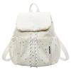 Schoolbag Korean version ins Versatile Printed Backpack Light Casual College Student Fashion, Flip Drawstring Backpack
