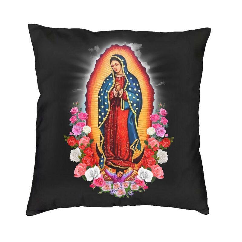 Virgin Of Guadalupe Square Pillow Cover Home Decorative Mexico Catholic Virgin Mary Cushion Cover Throw Pillow for Car Printing