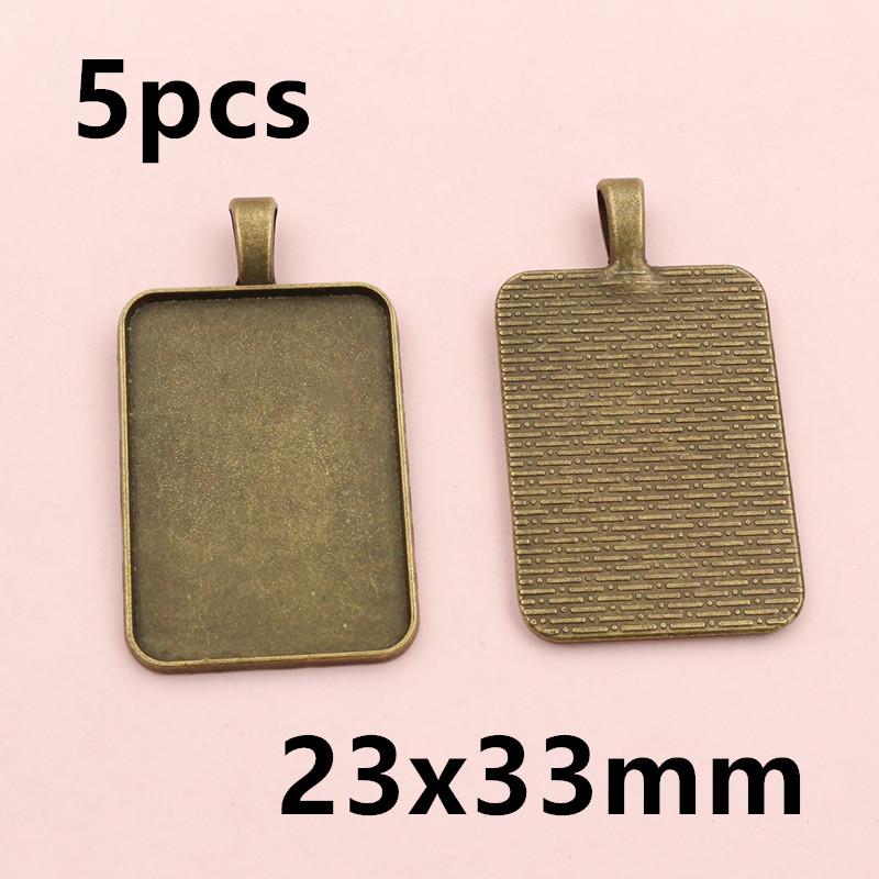 3-10pcs 18x25mm 19x38mm 25x50mm Inner Size Rectangle Pendant Cabochons Blank Base Setting Tray DIY Jewelry Making Accessories