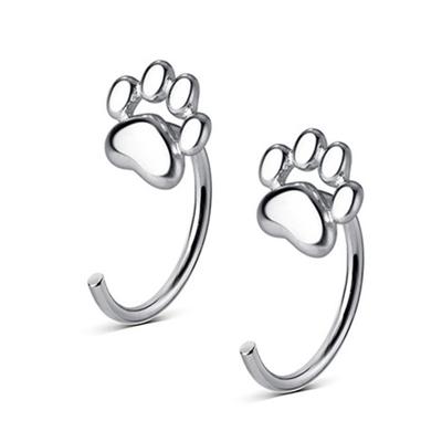1 Pair Ear Studs High Polished Opening Hypoallergenic Silver-plated Comfortable To Wear Gift