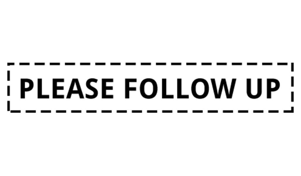 Printtoo Please Follow Up Self Inking Rubber Stamp Pre-Inked Office Stamp- Home Office Business Stationery, Black- 42 x 9