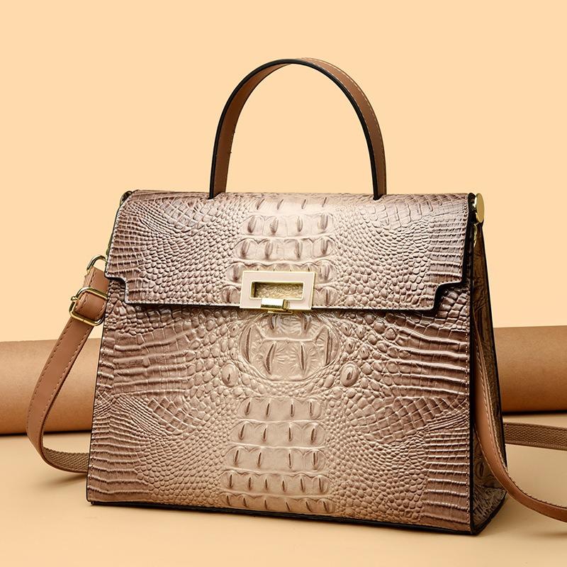 Dámská taška nová krokodýlí vzor přenosná retro přes rameno crossbody velkokapacitní taška