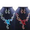 Lady Bridal Vinatge Butterfly Flower Bib Statement Necklace Earrings Jewelry Set
