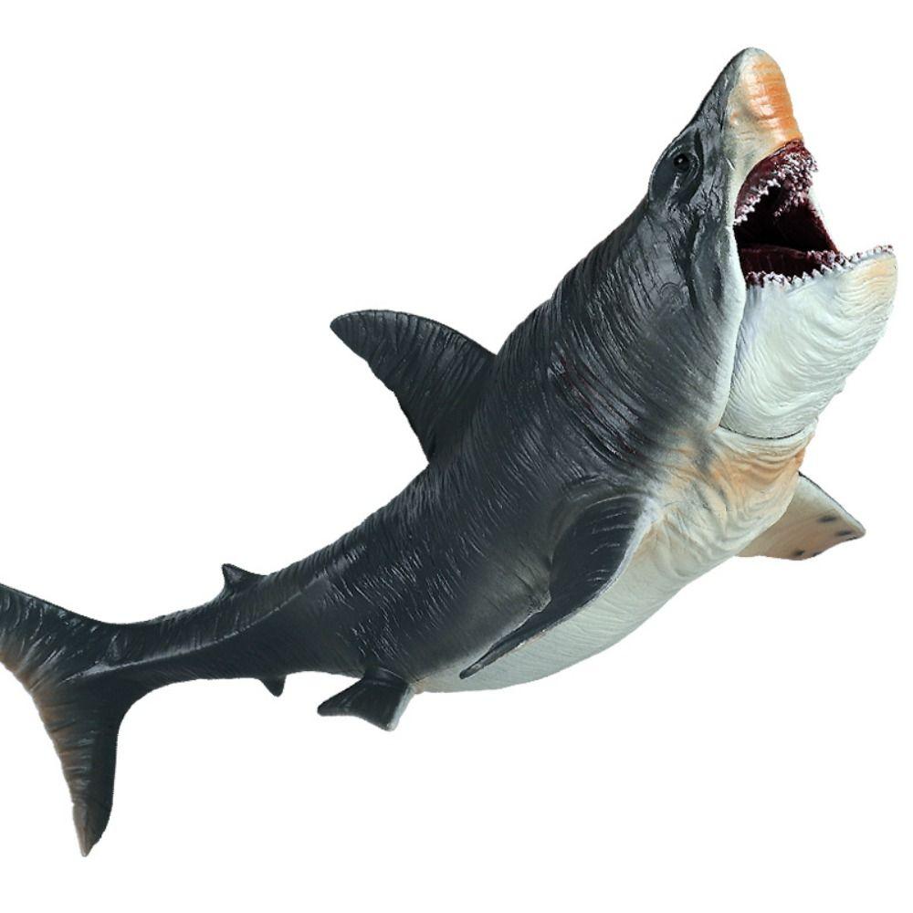 Movable Jaw Megalodon Action Figure Simulation Big Shark Figure Ocean Animals Model  Birthday Gift