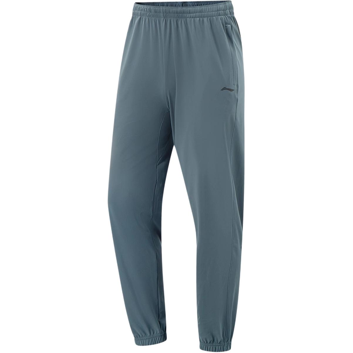 

Li Ning Fitness Series Solid Color Mid Waist Comfortable Quick Dry Cool Versatile Tapered Knitted Sports Pants Men bottoms Dark-Blue AKYV177-3 3XL