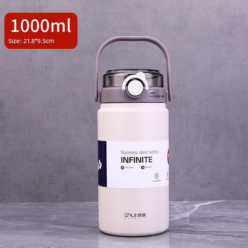 316 Stainless Steel Student Straw Water Cup, Popular Large-Capacity Thermos Cup, Outdoor Fitness Travel Water Bottle for Men and Women