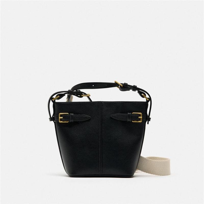 

Сотни ретро пряжки декоративная испанская женская сумка Senior Sense плечо сумка-ведро через плечо чёрный