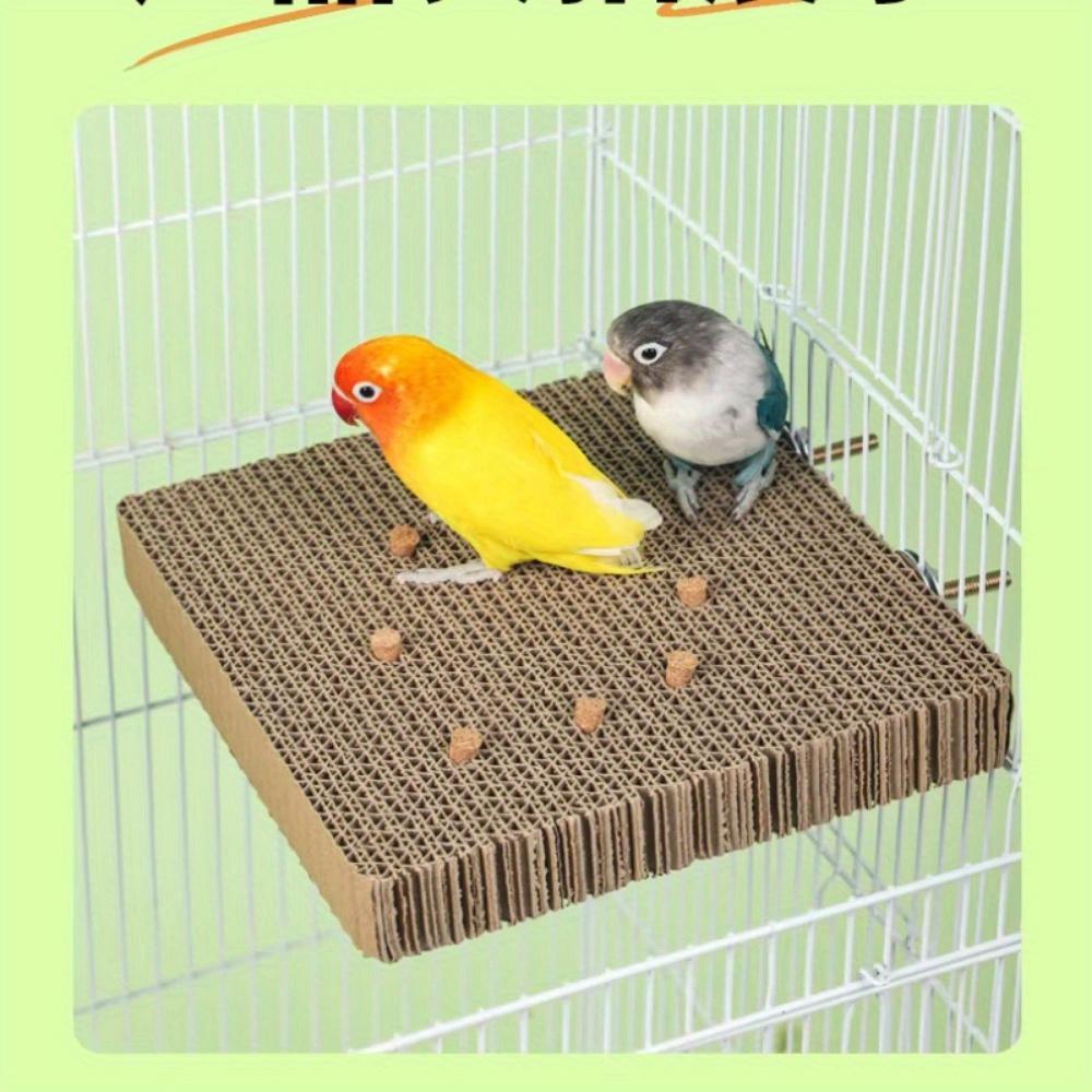 1Set Bird Paper Parakeet Shredding Chewing with cork Parrot Perch Platform Conure Foraging Small Birds Cage Accessory
