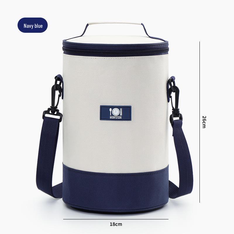 Round Insulated Lunch Bag with Thick Aluminum Foil for Office or Outdoor Use