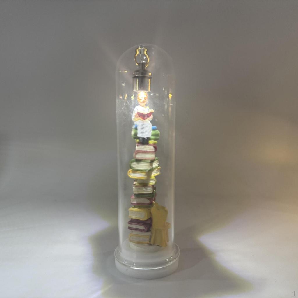 Reader Night Light Bedside Lamp Sculpture LED Book Corner Dome Stacked Books for Hotel