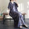 Summer Cotton and Linen Printed Loose and Simple Long Skirt, Women's Skirt Thin