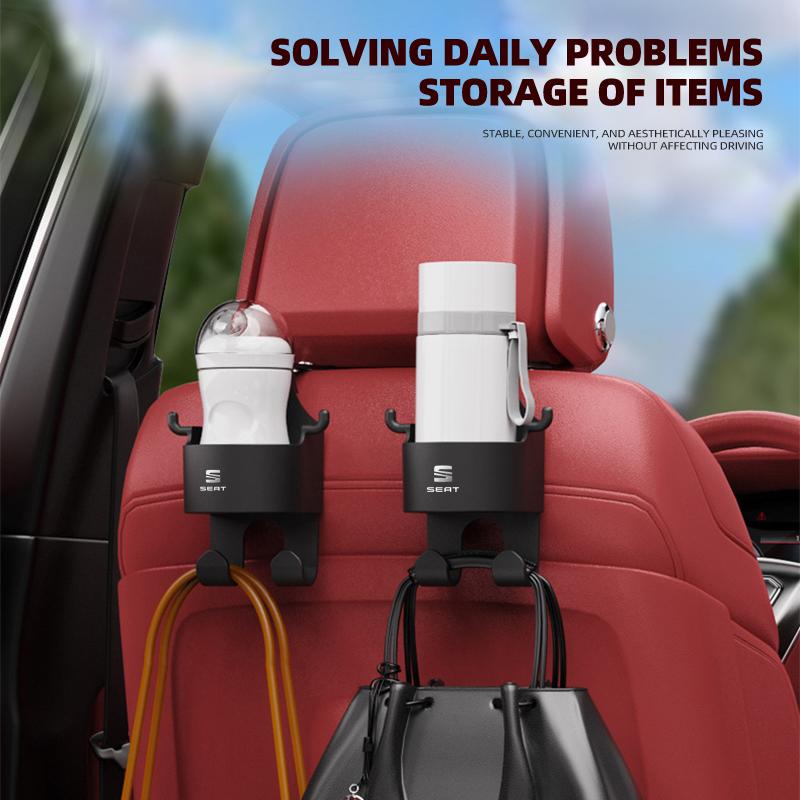 Hot New Car Seat Back Water Cup Holder Hook Storage Box Vehicle Drinks Storage Hanger For SEAT Ibiza Leon Arona Ateca Tarraco Alhambra Cupra