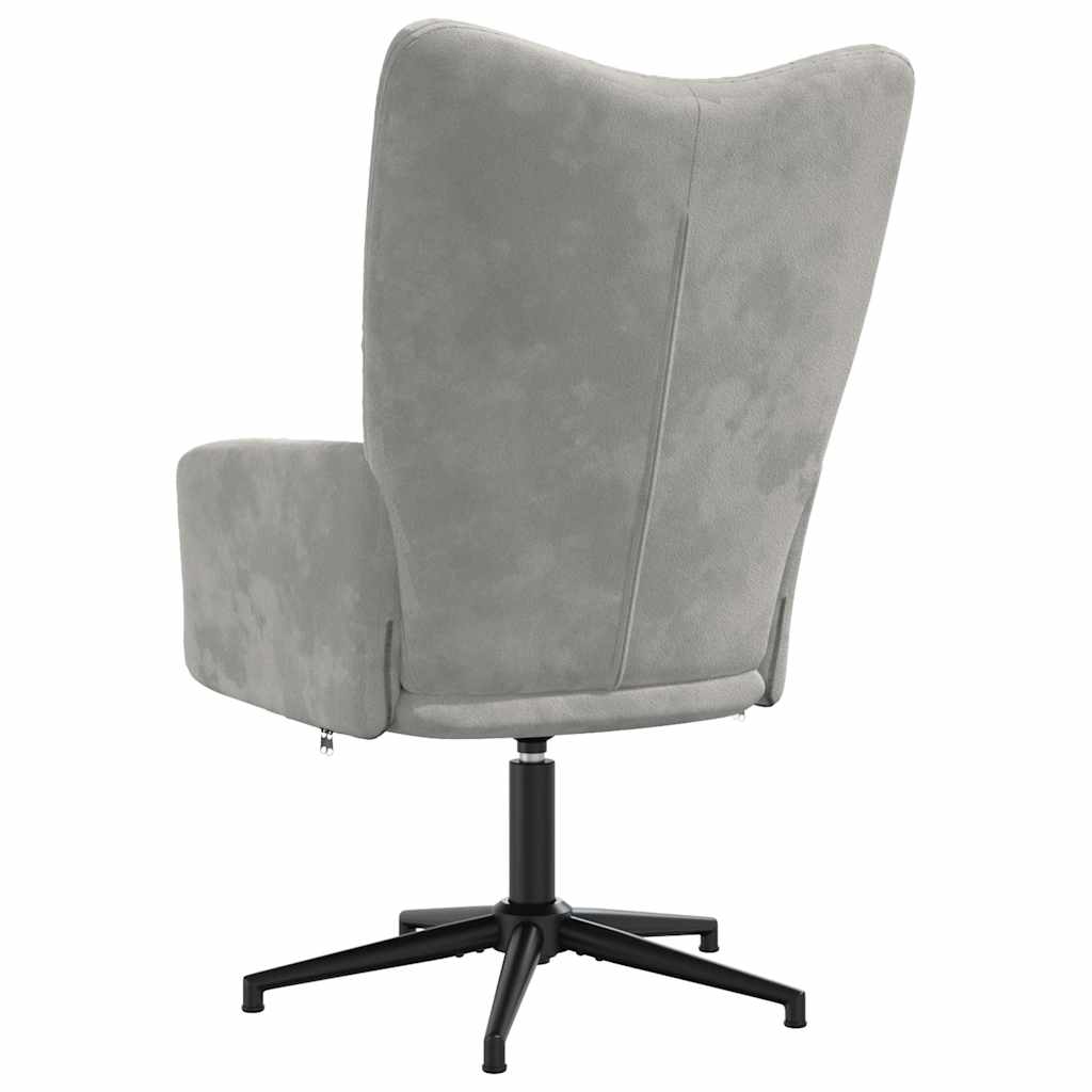 Vidaxl Armchair, Light Gray, Upholstered In Velvet