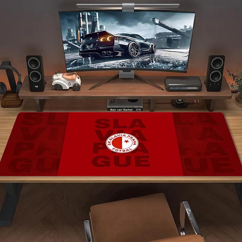 SK Slavia Praha Large Size Mouse Pad Large Gaming Table Cushion Non-slip Laptop Tablet Big Mousepad XXL Mat Mini PC Playmat With Lock edge