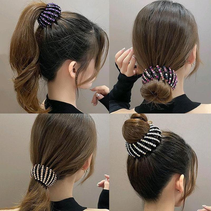 New Fashion Girls Hair Claw Women Hair Clamp Grab Barrettes Korean Fake Crystal Hair Pin Tail Horsetail Buckle Hair Clip Hair Accessories