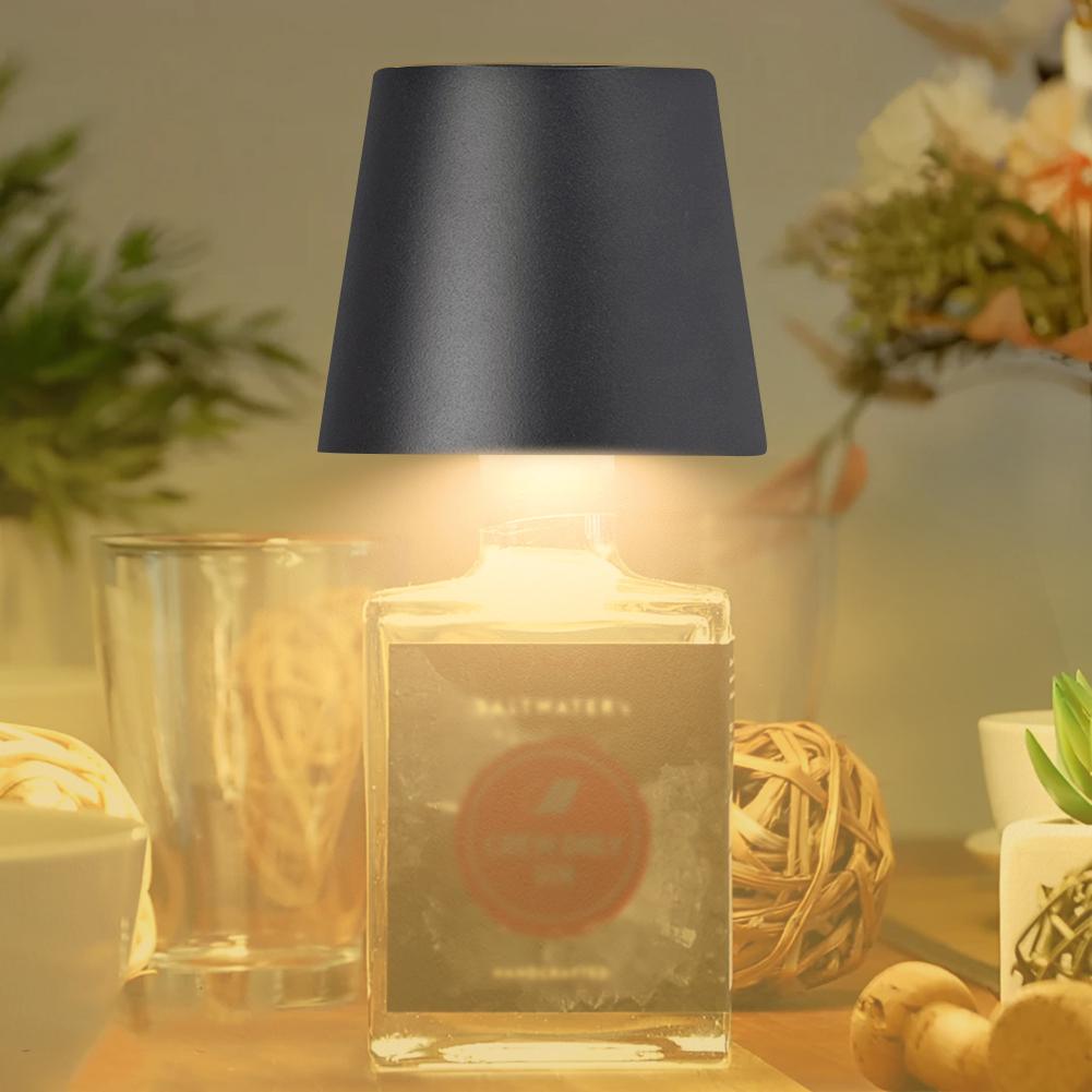 Wireless Bottle Lamp LED Wine Bottle Base Rechargeable Vases LED Light Portable Warm Light & RGB Wireless Touch Table Lamp