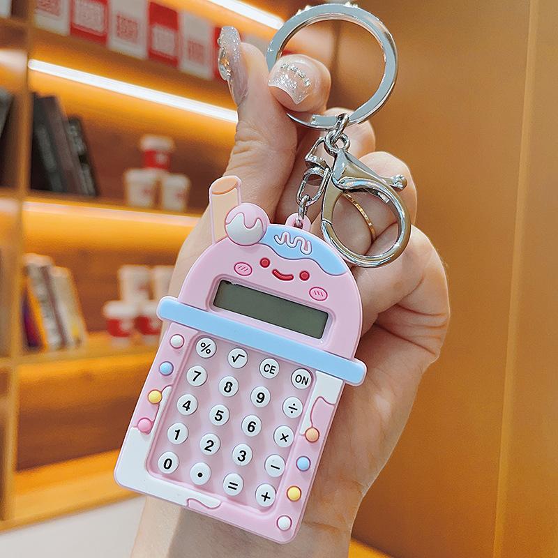 1pc Calculator Keychain Mini Portable Calculator With Creative Cute Keychain 8-Digit Display Pocket Calculator Keychain