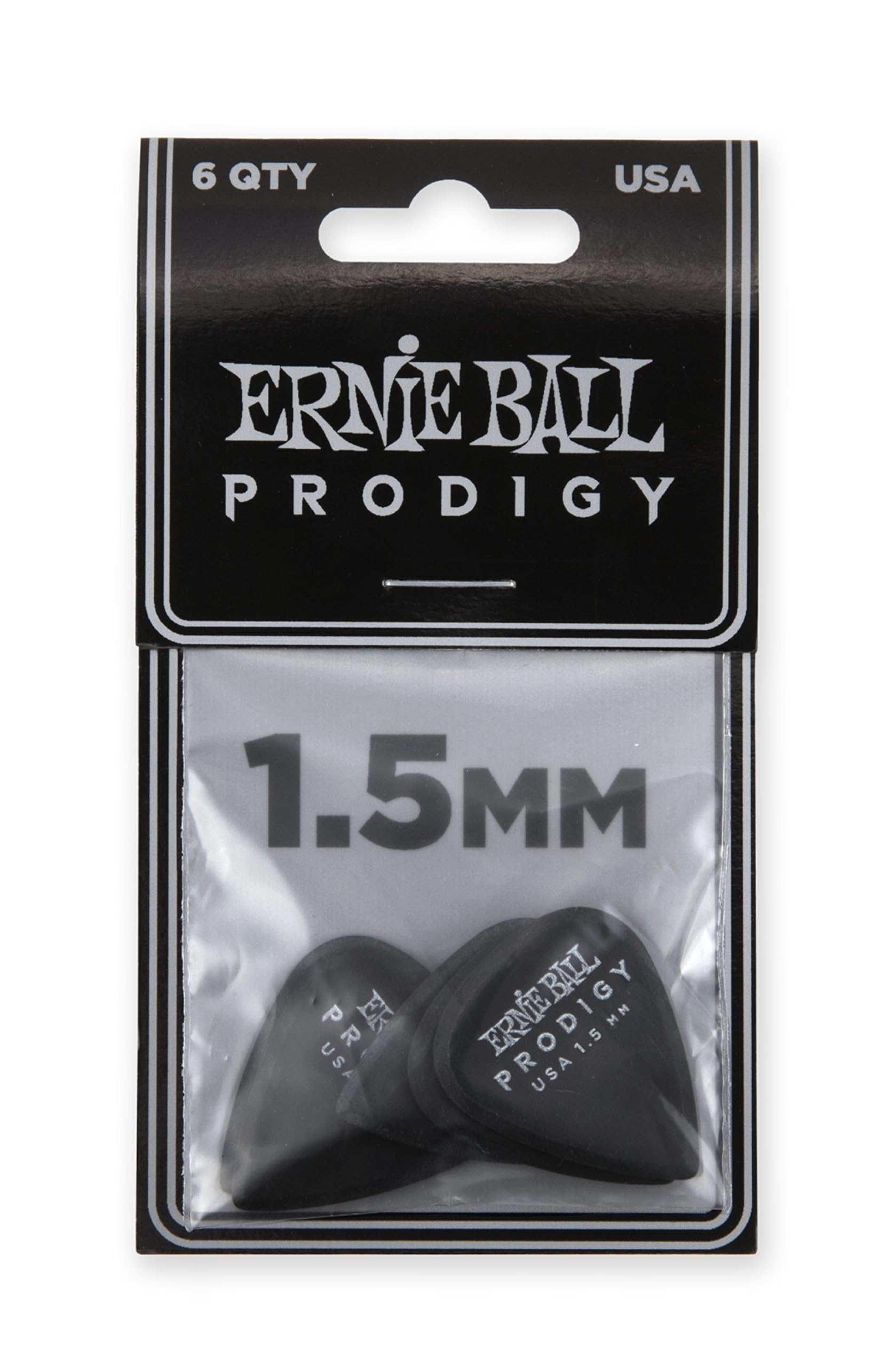 

ERNIE BALL Pick Prodigy Picks Black Standard Set of 6 [Genuine Product] 1.5mm #9199 чорний