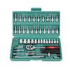 Set of 46pcs Manual Machine Auto Repair Combination Tool Sets Hand Impact Spanner 1/4" Small Socket Wrench Set