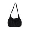 Korean Style Artistic Polka Dot Drawstring Pleated One-Shoulder Crossbody Bag for Women - Large Capacity, Portable, and Perfect for Commutes.