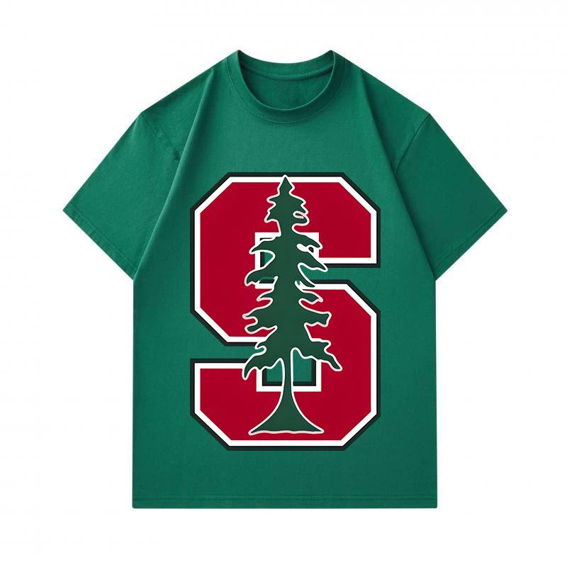 Men's 100% Cotton Crew Neck Short Sleeve T-Shirt, Casual Stylish Tree Pattern Printed Breathable Soft Daily Wear Tee Top for Outdoor Indoor Activities