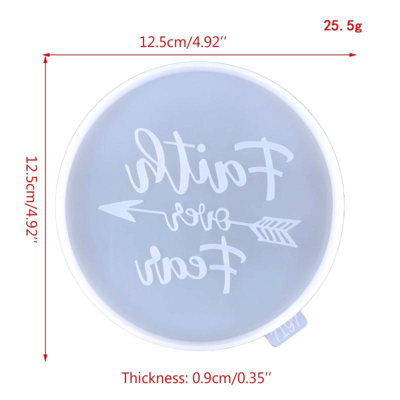 Resin Coaster Molds Round Storage Tray Mould Silicone Agate Coaster Molds Creative Faith Molds for Making DIY Craft