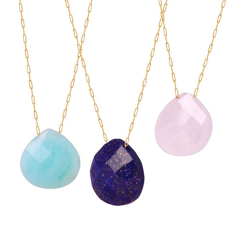 And Fashion Forward Eyecatching Droplet Pendant Necklace With Natural Stone Versatile Jewelry Womens