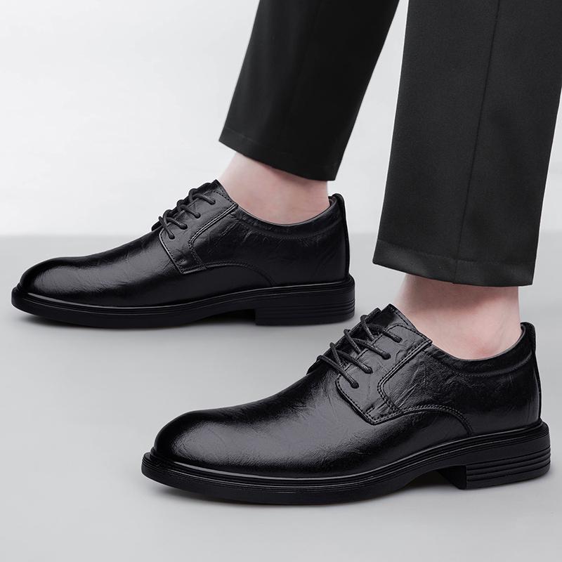 Genuine Leather Man Derby Shoes Luxury Brand Men Oxford Shoes New Men's Business Casual Shoes Soft Sole Formal Dress Footwear