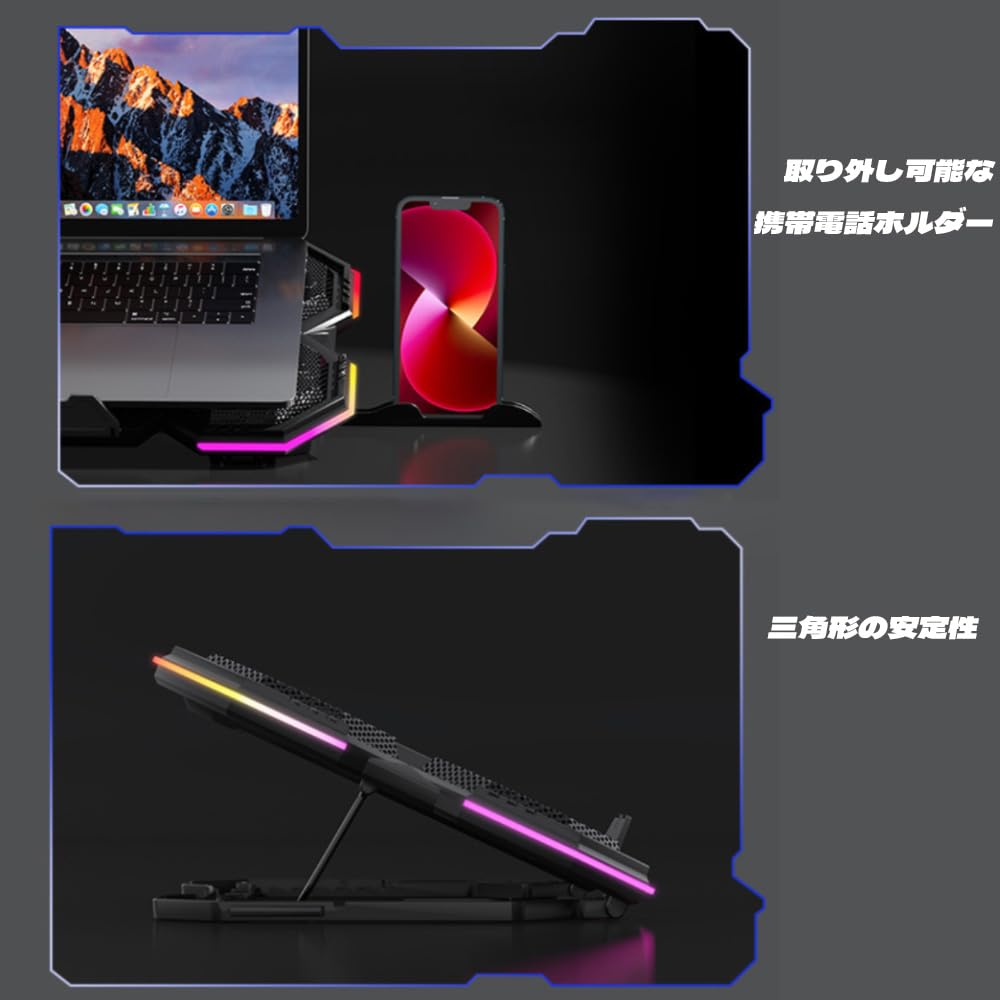 Zacoora Chladicí podložka pod notebook Výkonný turbo ventilátor Chladič notebooku Zabraňte přehřívání a chraňte svůj herní notebook Palec Nový zvenčí 15-17 (Žádné světlo)