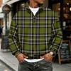 Heren Geruite Quarter-Zip Long Sleeve Flanellen Sweatshirt Casual