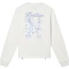 FILA Official Womens Pullover Sweatshirt 2023 Autumn Fashion Casual Simple Round Neck Knit Top Women tops White F11W338208FWT