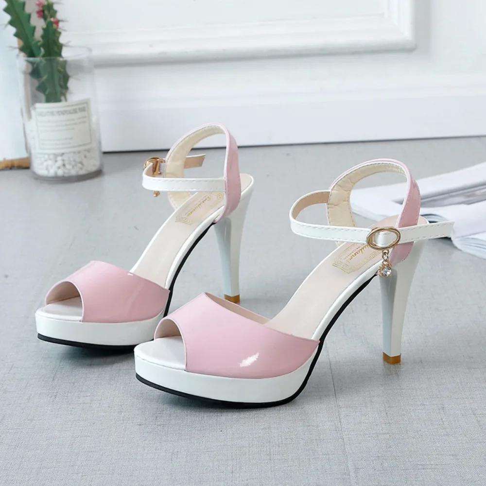 Fashion Fish Mouth Summer High Heels Sandals Women Peep Toe Shoes 2025 Platform Woman Sandals Fashion Party Ladies Heeled Sandales Shoe