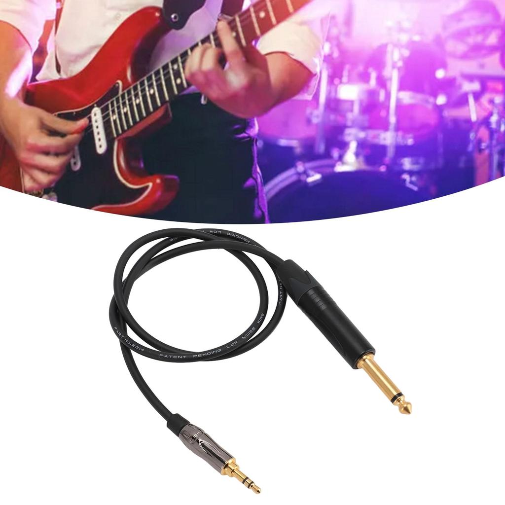 Guitar Cable, 29.53 Inch Wireless Guitar System Cord, 3.5mm to 6.35mm Jack Electric Guitar Instrument Cable for G3 G4 Transmitters, for Electric