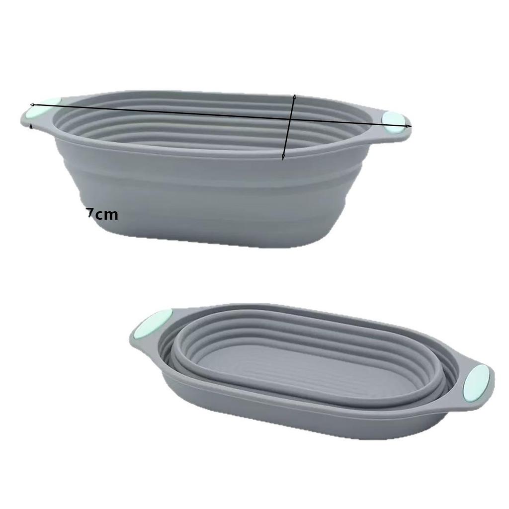 European Style Silicone Bread Fermentation Basket, Foldable Imitation Rattan Dough Fermentation Bowl.